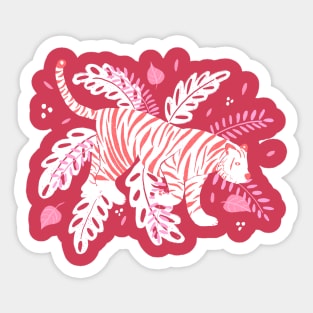 Red and white tiger Sticker